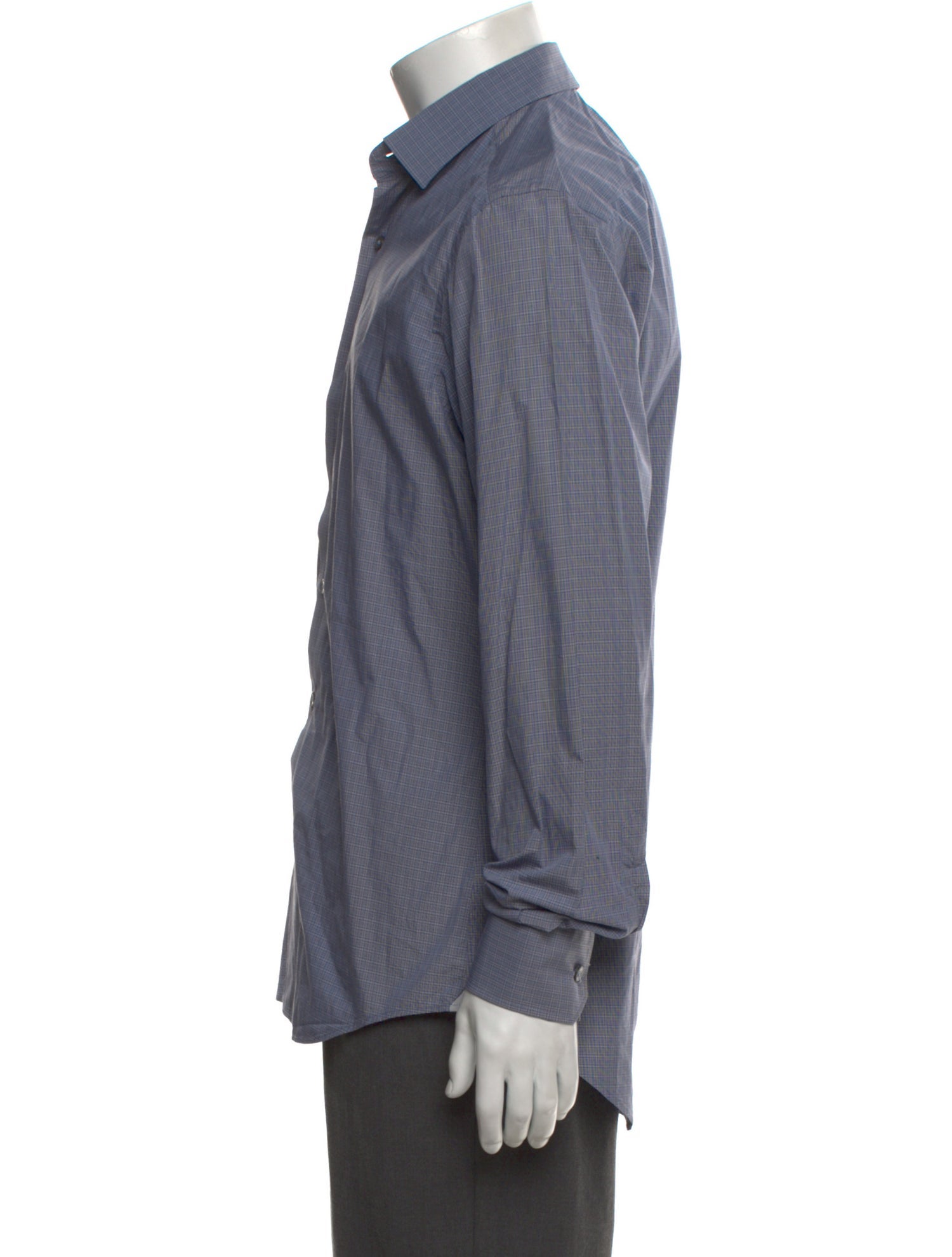 Lanvin Plaid Print Long Sleeve Dress Shirt