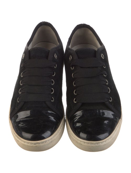 Lanvin Suede Grosgrain Trim Sneakers