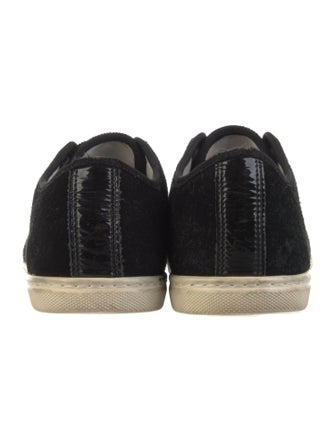 Lanvin Suede Grosgrain Trim Sneakers