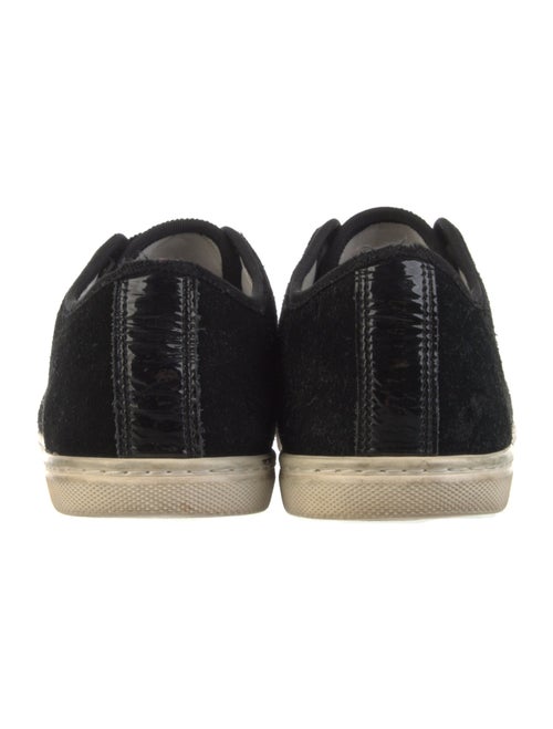 Lanvin Suede Grosgrain Trim Sneakers