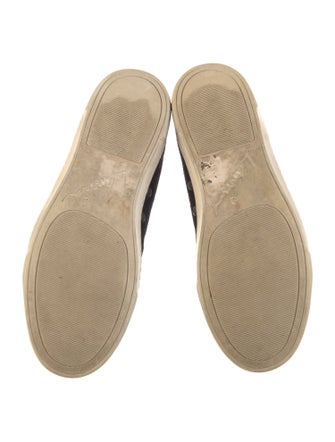 Lanvin Suede Grosgrain Trim Sneakers