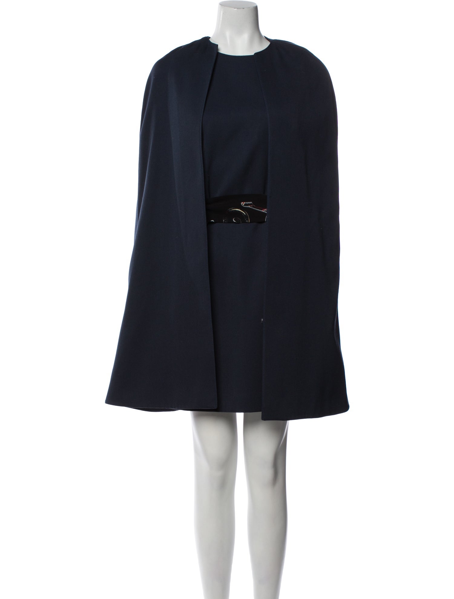 Lanvin Wool Raw-Edge Trim Dress Set