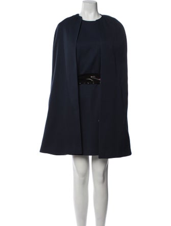 Lanvin Wool Raw-Edge Trim Dress Set