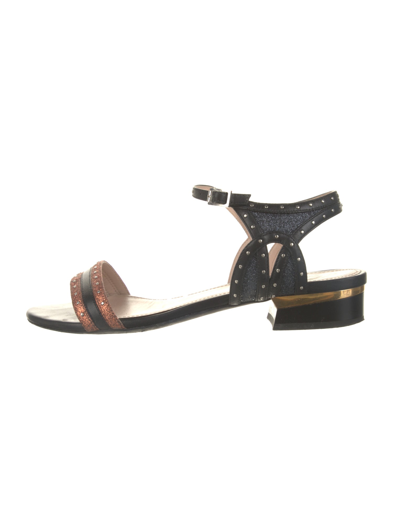 Lanvin Leather Glitter Accents Sandals w/ Tags