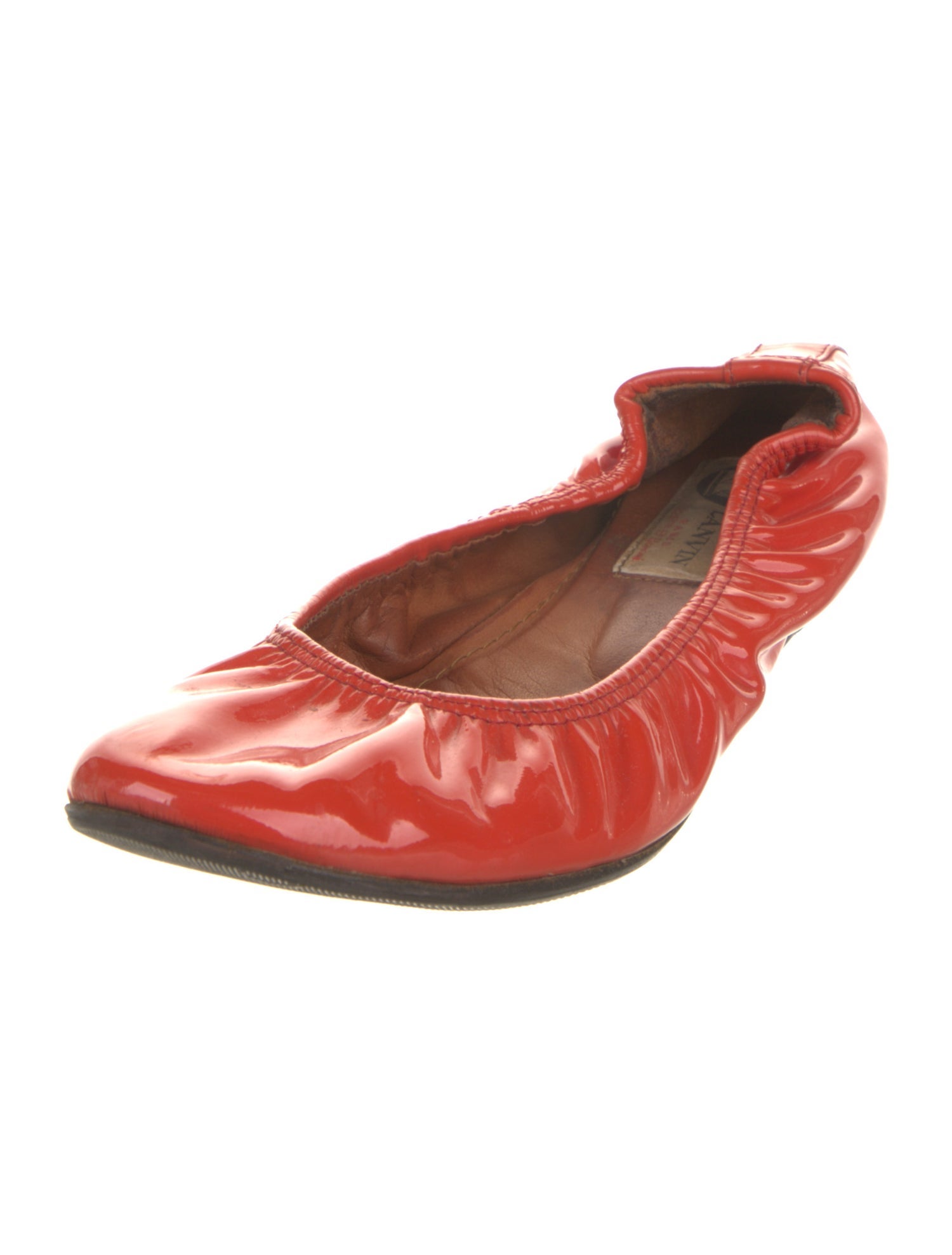 Lanvin Patent Leather Striped Ballet Flats