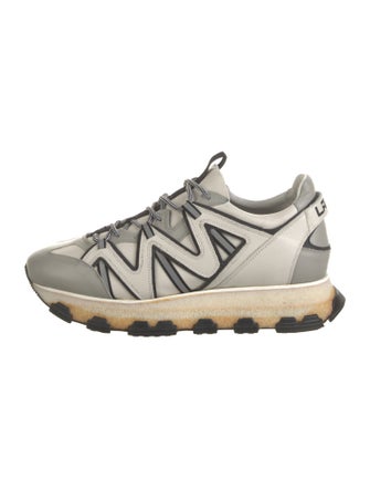 Lanvin Leather Colorblock Pattern Athletic Sneakers