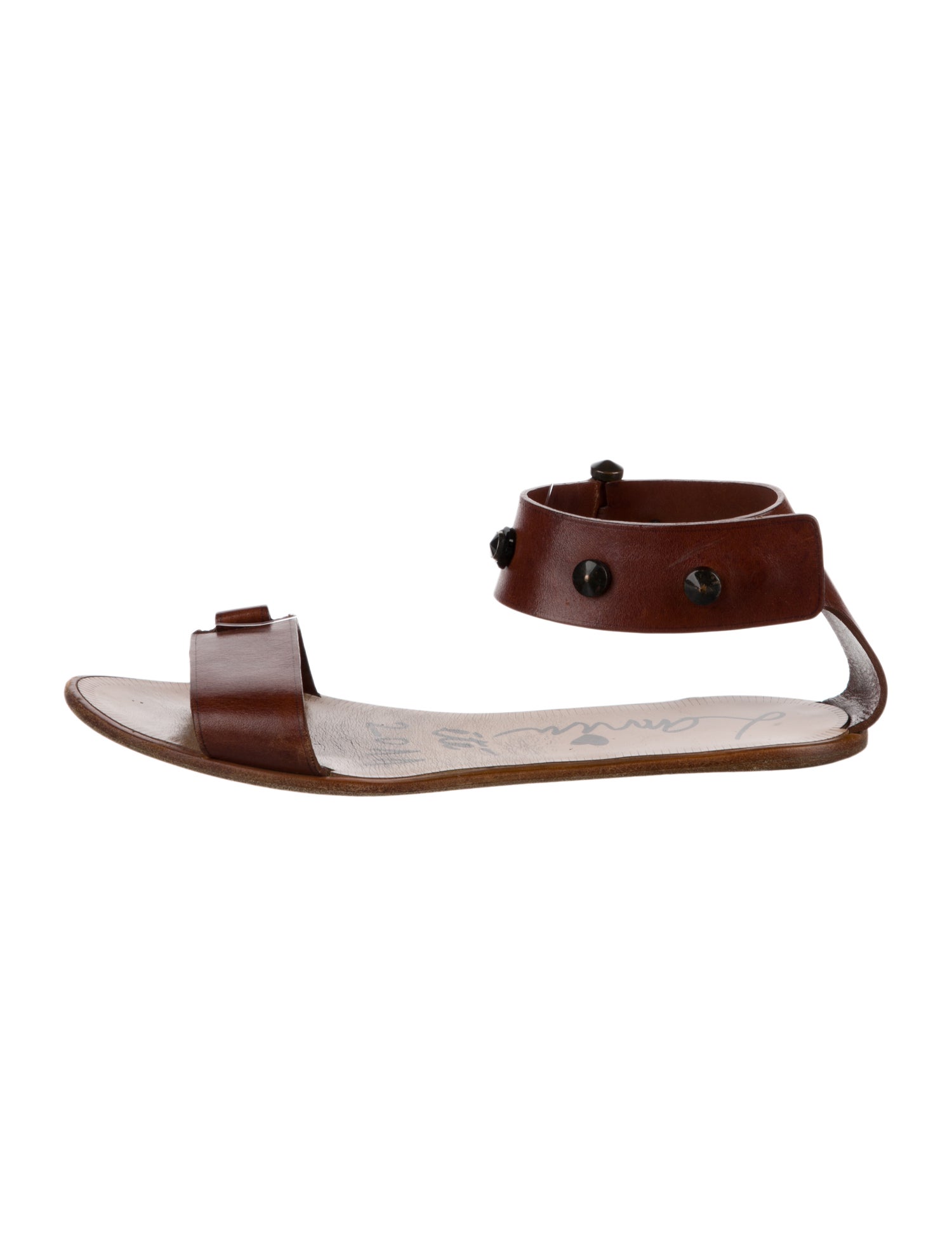 Lanvin Leather Printed Slingback Sandals