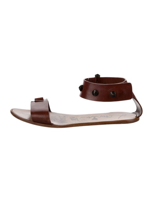 Lanvin Leather Printed Slingback Sandals