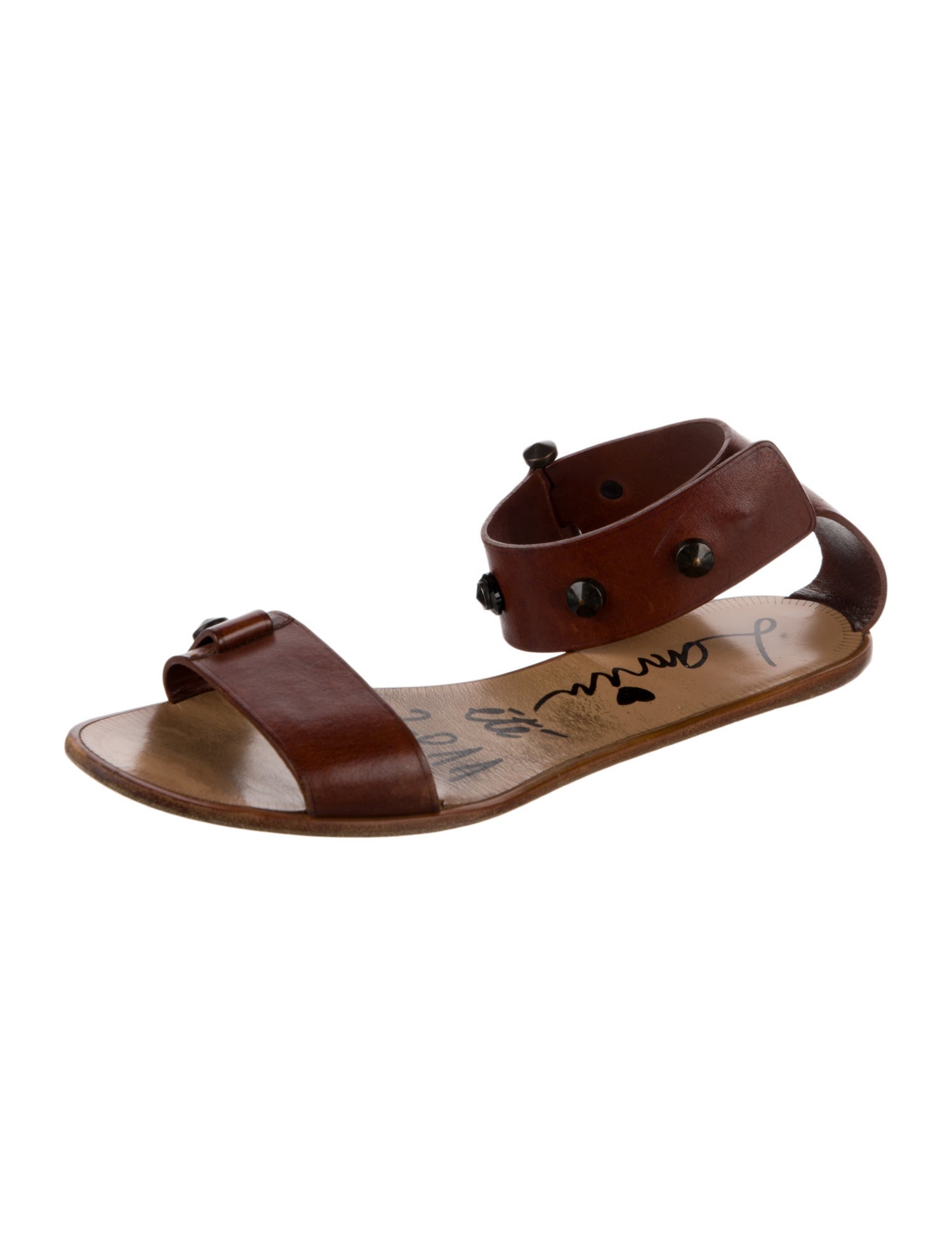 Lanvin Leather Printed Slingback Sandals