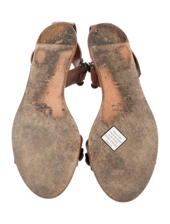 Lanvin Leather Printed Slingback Sandals