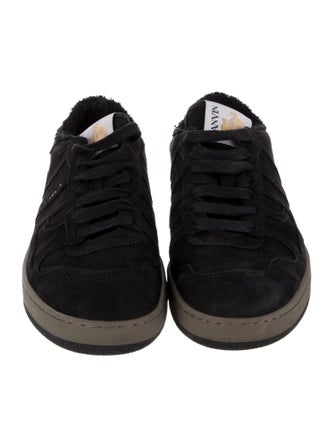 Lanvin Suede Distressed Accents Sneakers
