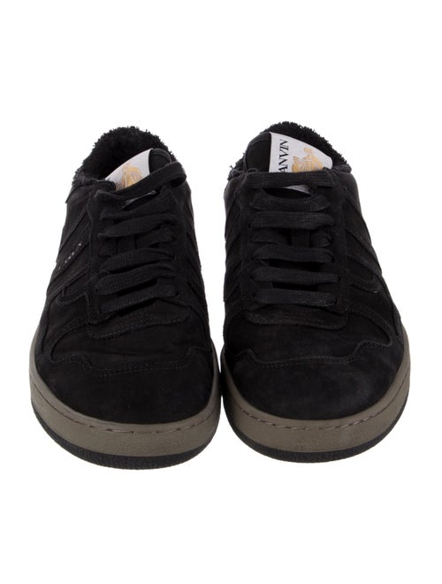 Lanvin Suede Distressed Accents Sneakers