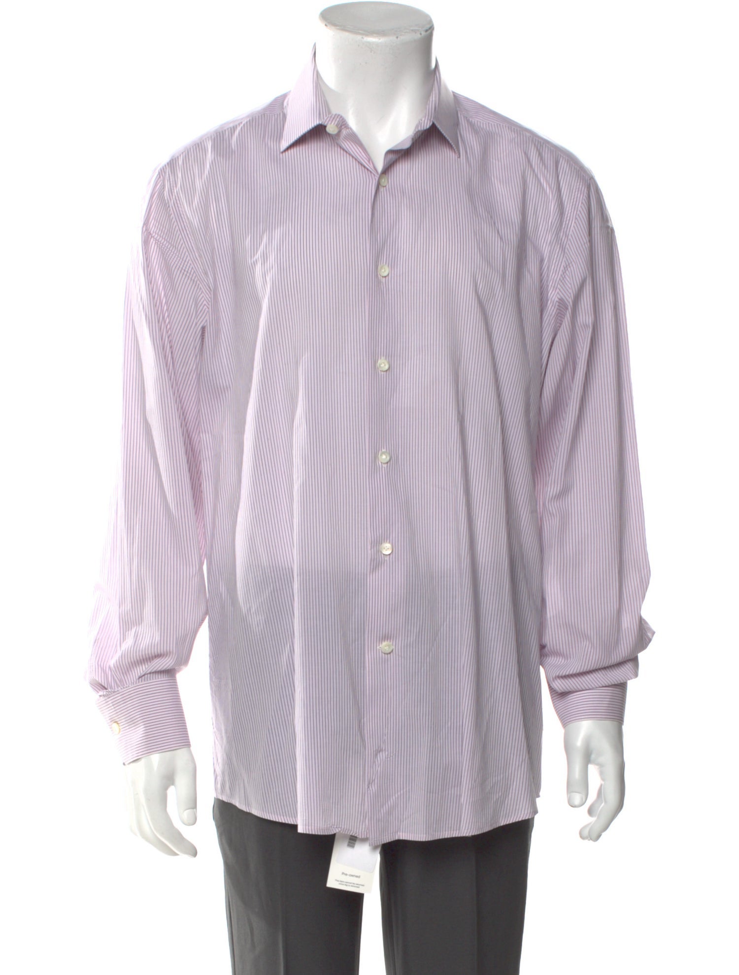 Lanvin Striped Long Sleeve Dress Shirt