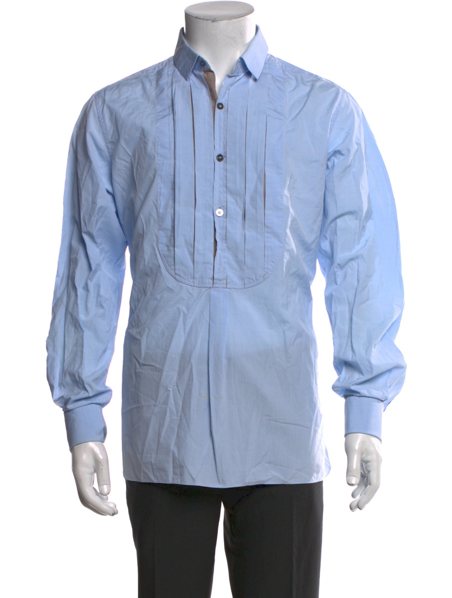 Lanvin Striped Long Sleeve Tuxedo Shirt