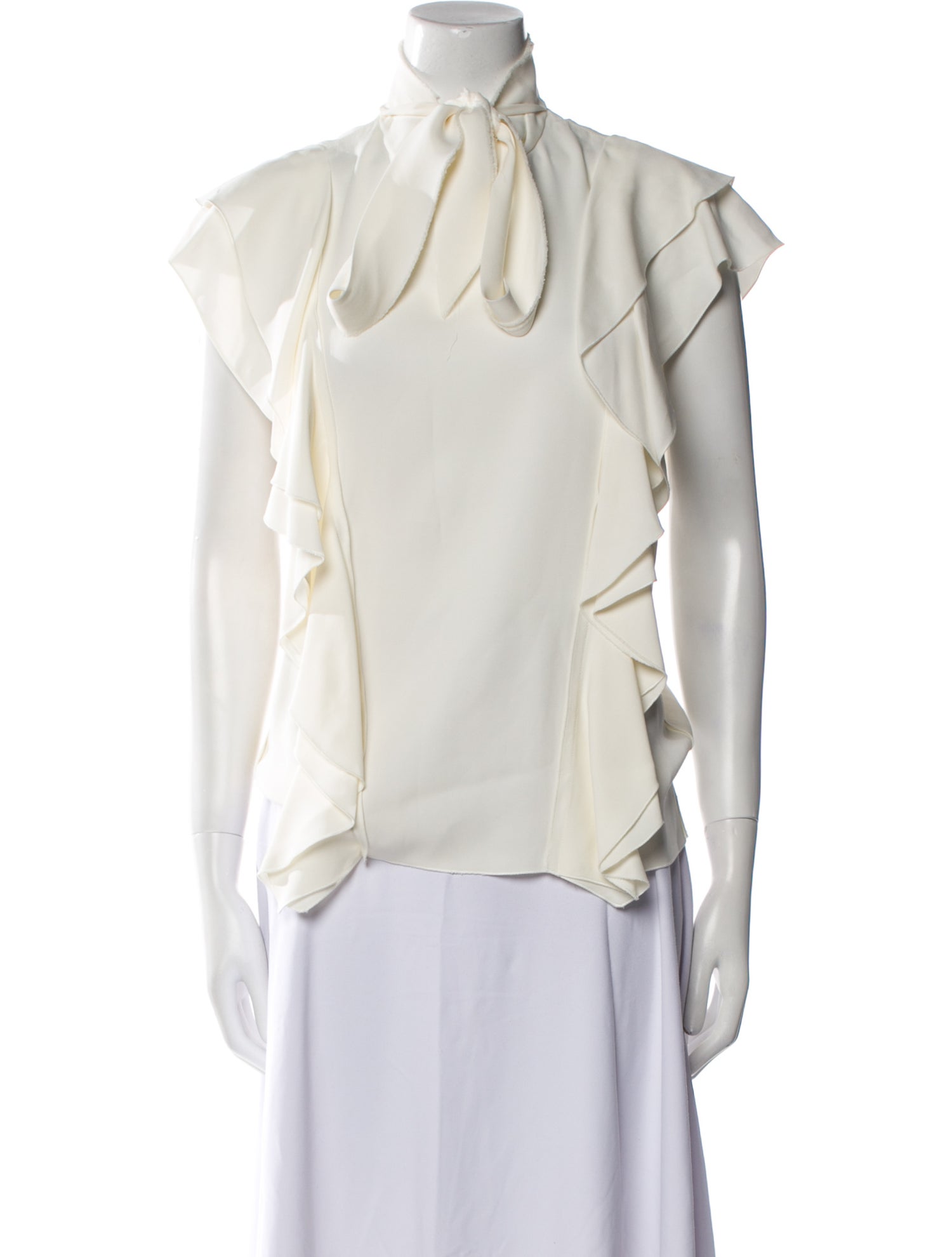 Lanvin Silk Tie Neck Blouse