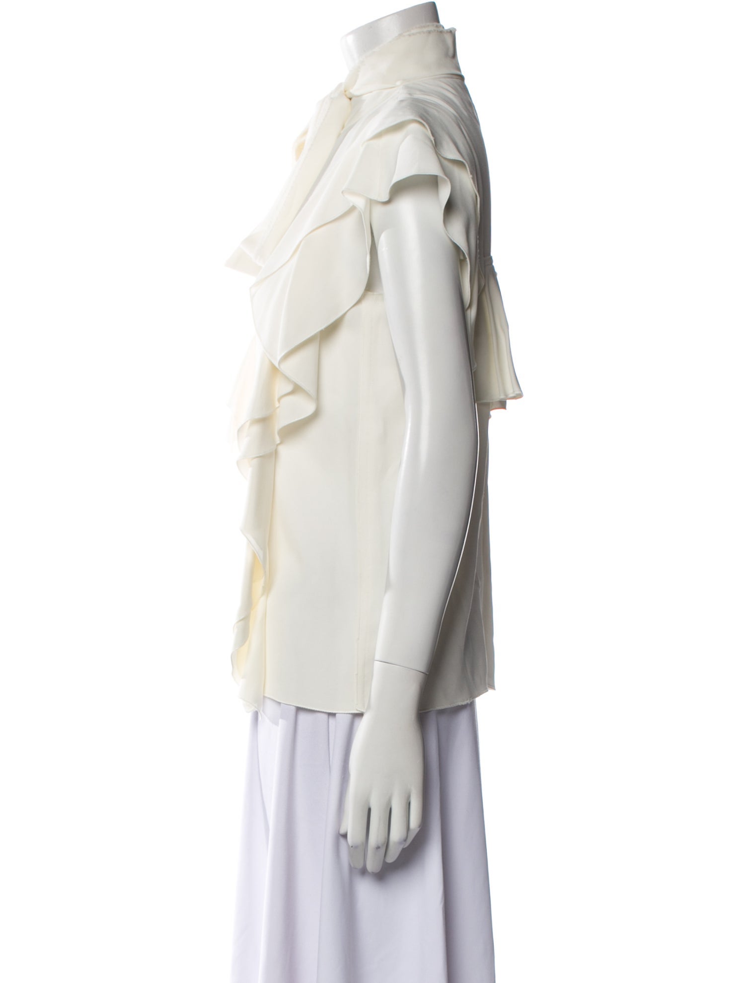 Lanvin Silk Tie Neck Blouse