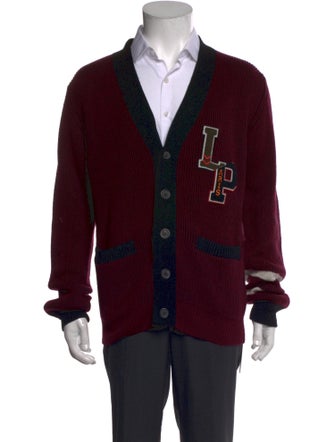 Lanvin Wool Graphic Print Cardigan