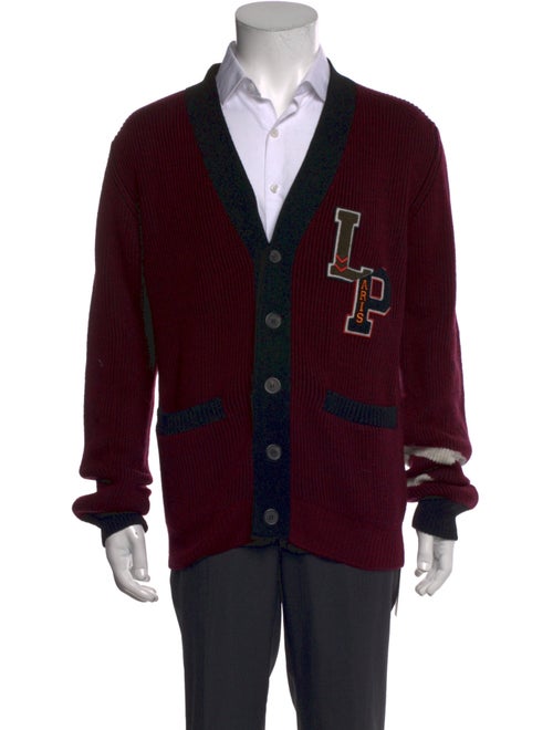 Lanvin Wool Graphic Print Cardigan