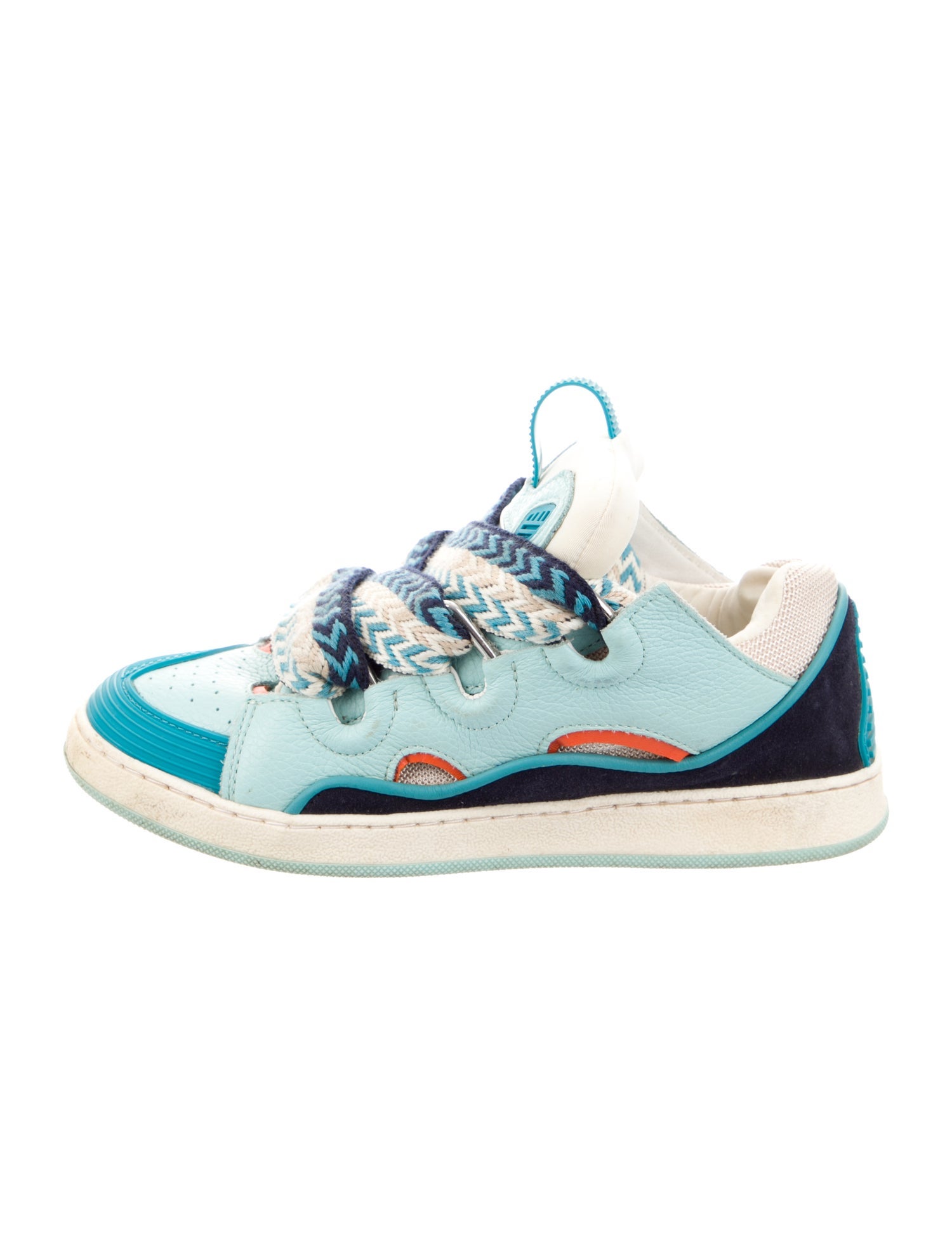 Lanvin Leather Colorblock Pattern Sneakers