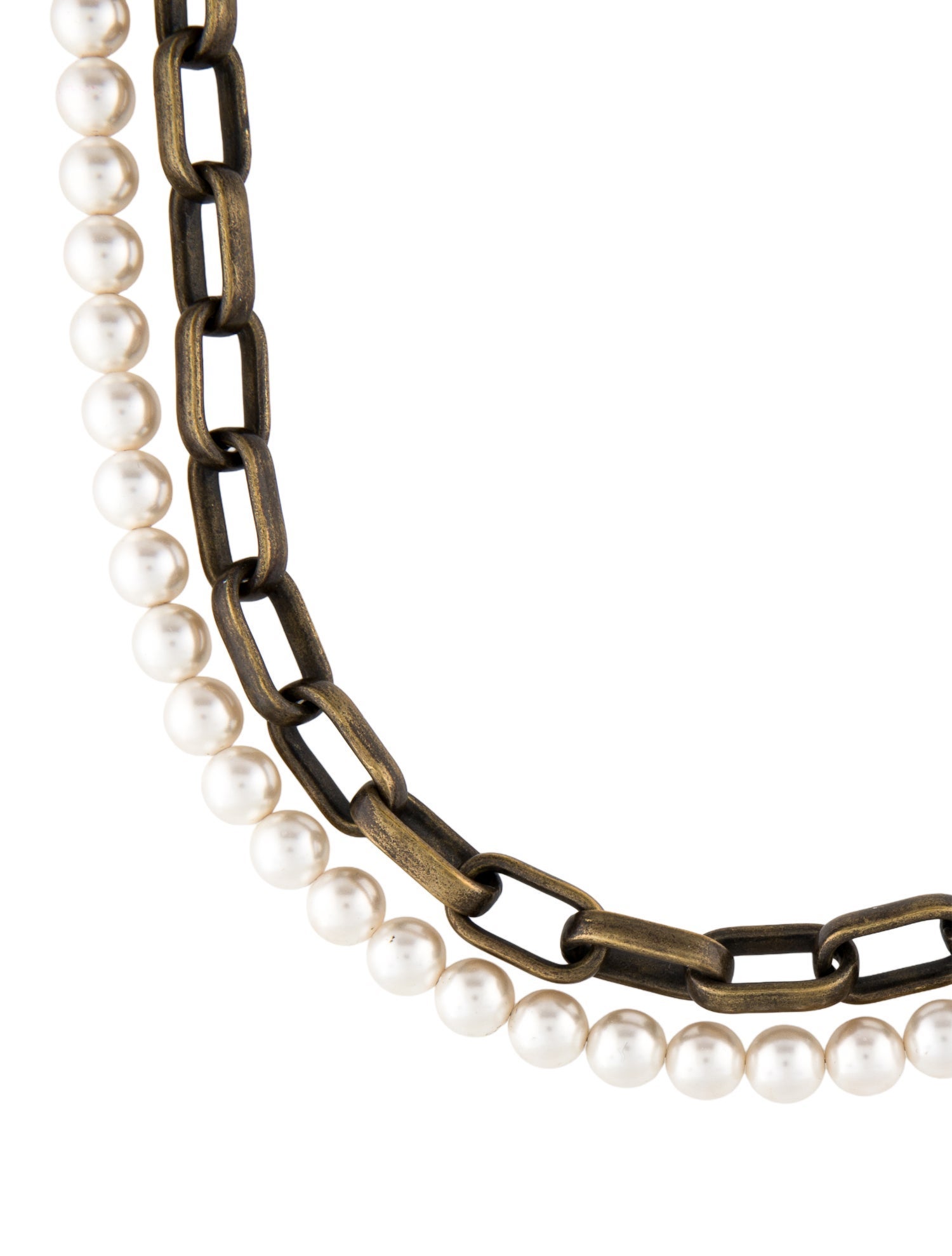 Lanvin Faux Pearl & Crystal Bead Necklace