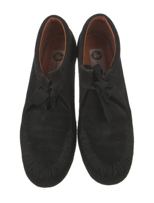Lanvin Suede Grosgrain Trim Moccasins
