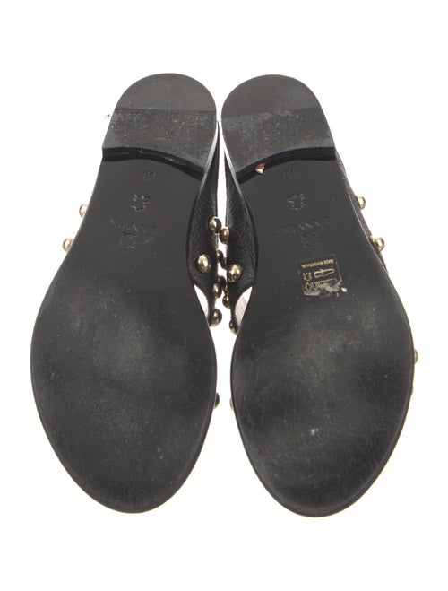 Lanvin Leather Studded Accents Slides