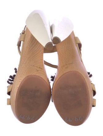 Lanvin Leather Colorblock Pattern Slingback Sandals