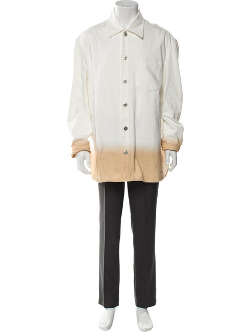 Lanvin Colorblock Pattern Long Sleeve Shirt