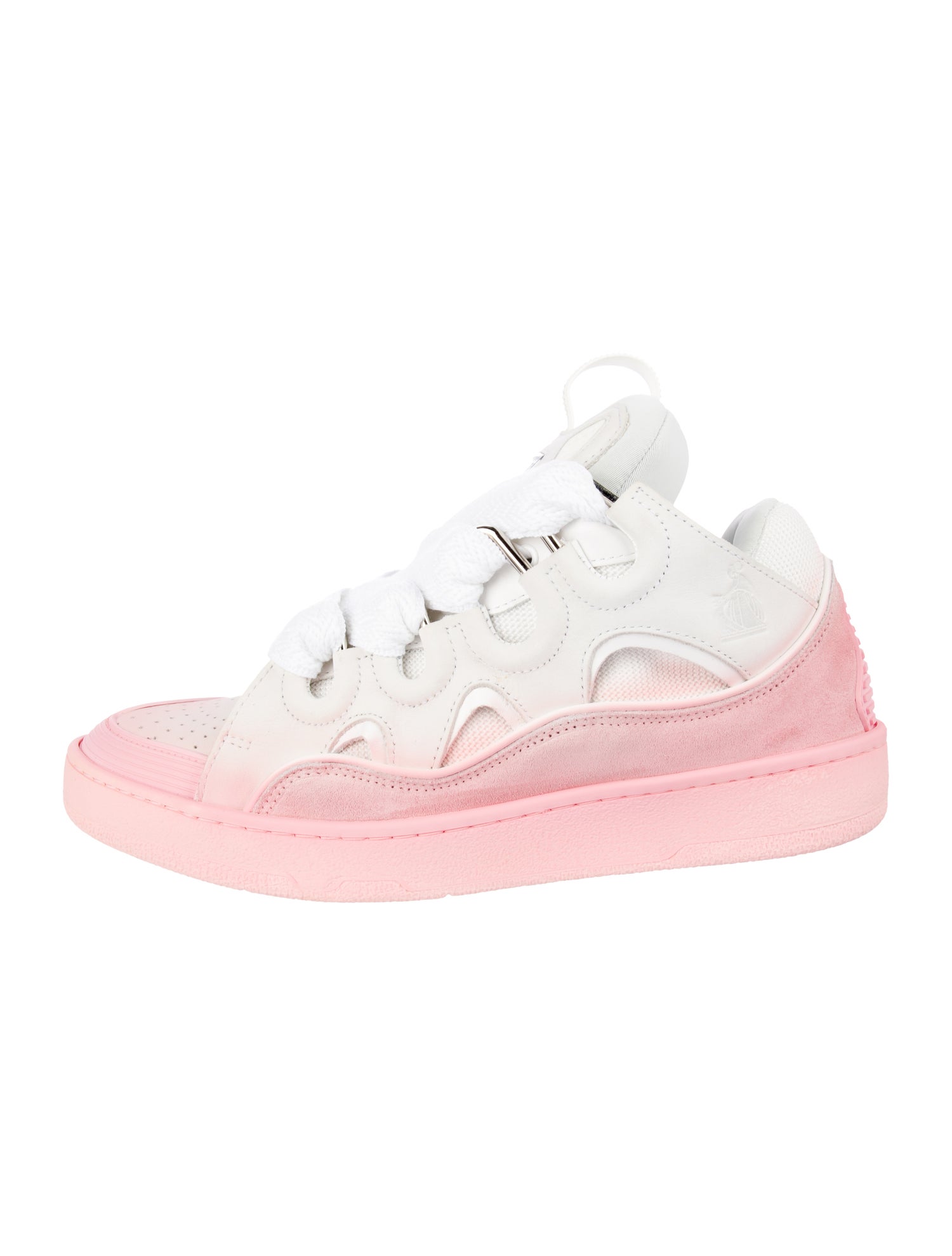 Lanvin Leather Colorblock Pattern Sneakers