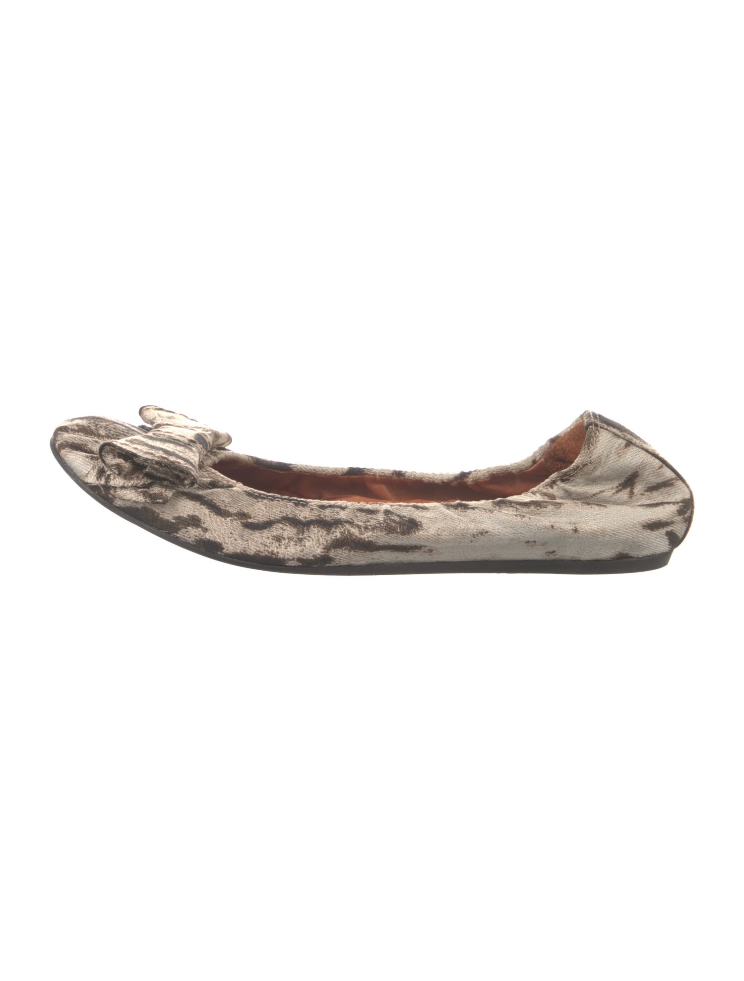Lanvin Animal Print Bow Accents Ballet Flats
