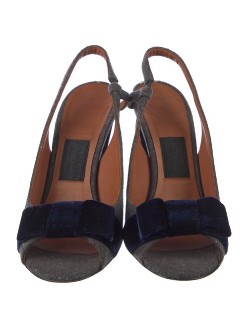 Lanvin Wool Bow Accents Slingback Sandals