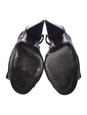 Lanvin Wool Bow Accents Slingback Sandals