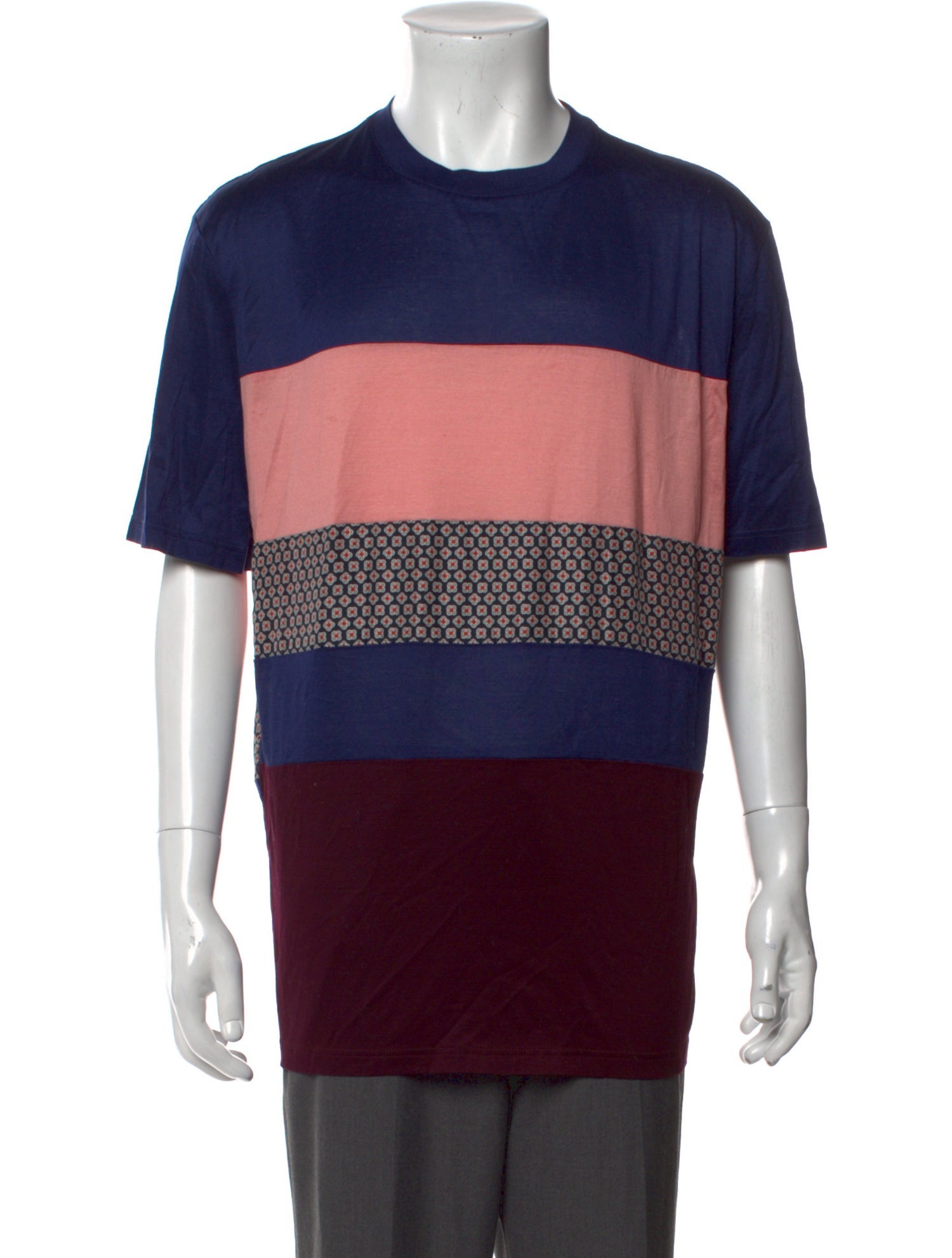 Lanvin Striped Crew Neck T-Shirt