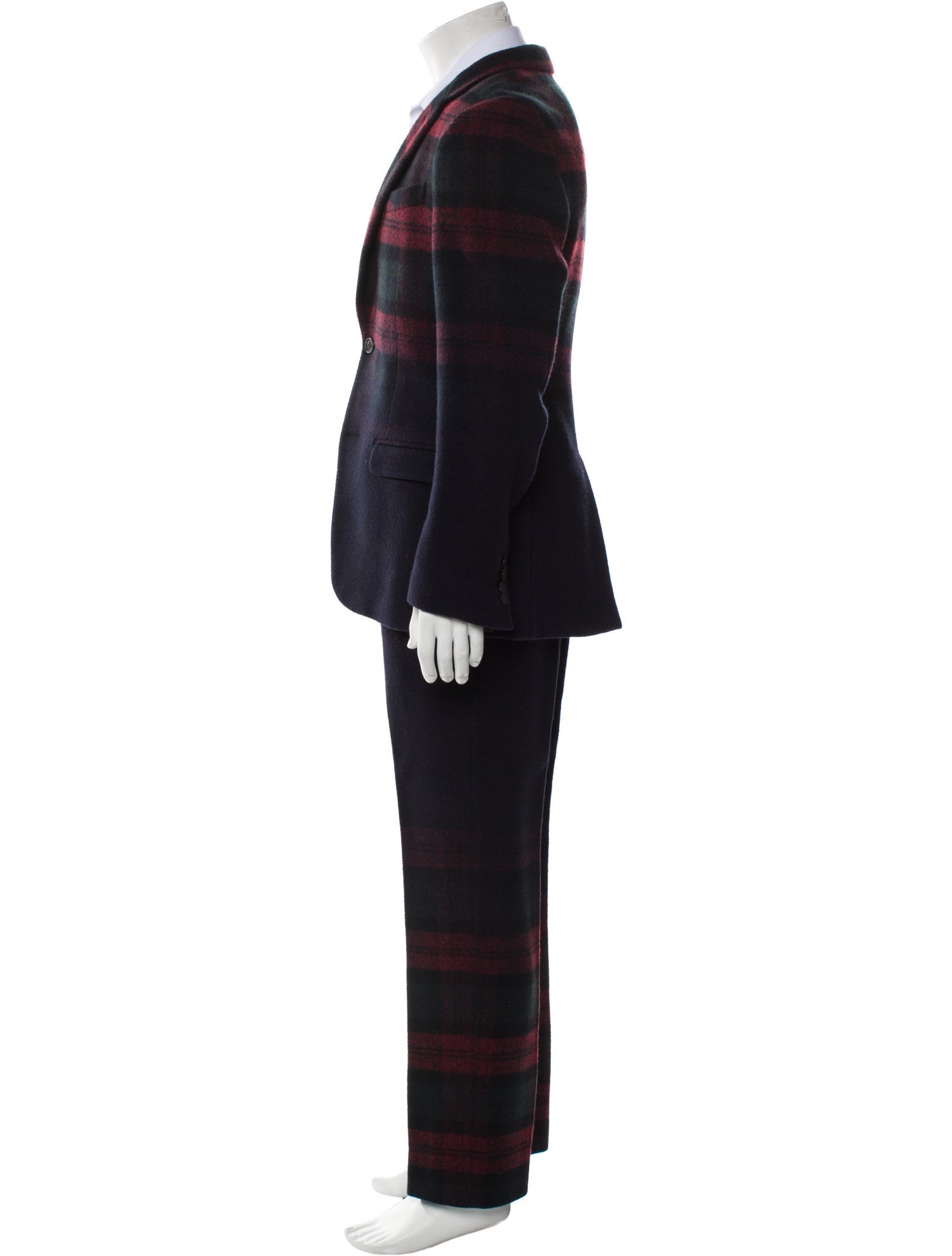 Lanvin Wool Plaid Print Two-Piece Suit w/ Tags