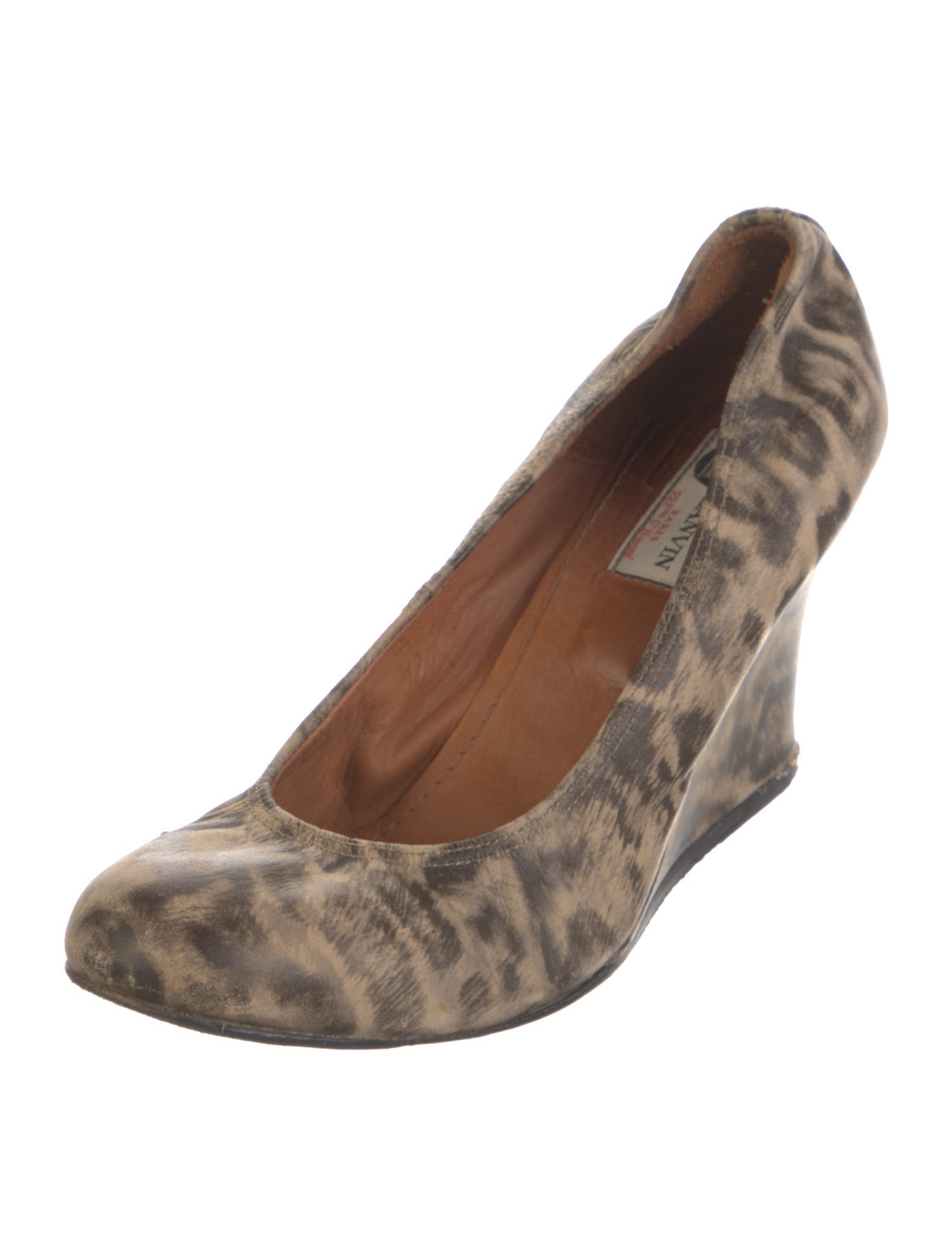 Lanvin Leather Animal Print Pumps