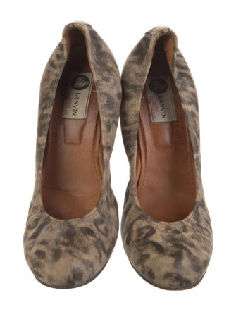 Lanvin Leather Animal Print Pumps