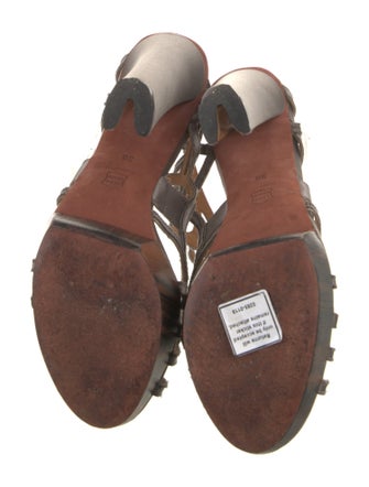 Lanvin Leather Cutout Accent Gladiator Sandals