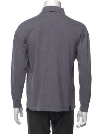 Lanvin V-Neck Long Sleeve Polo Shirt