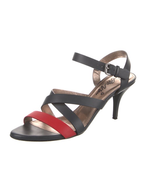 Lanvin Leather Colorblock Pattern Sandals