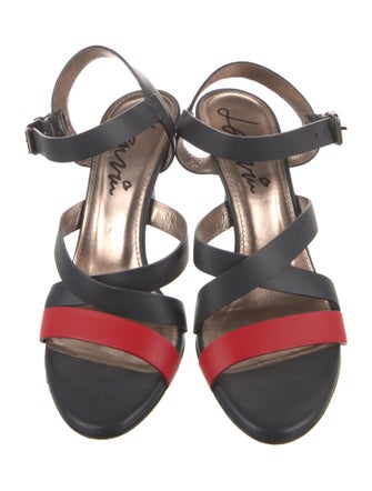 Lanvin Leather Colorblock Pattern Sandals
