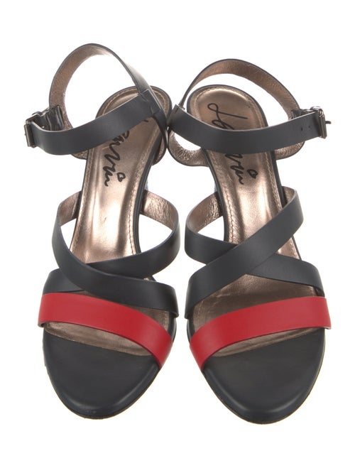 Lanvin Leather Colorblock Pattern Sandals