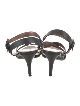 Lanvin Leather Colorblock Pattern Sandals