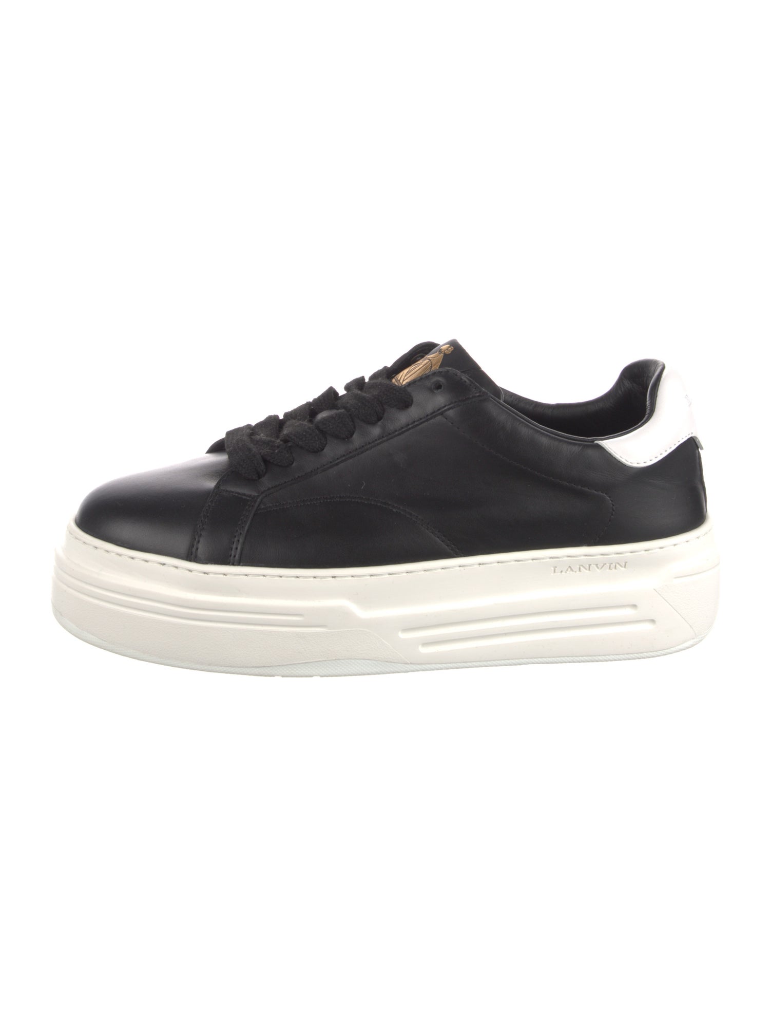 Lanvin Leather Colorblock Pattern Sneakers