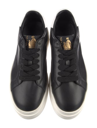 Lanvin Leather Colorblock Pattern Sneakers