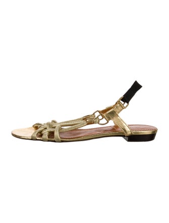 Lanvin Colorblock Pattern Slingback Sandals