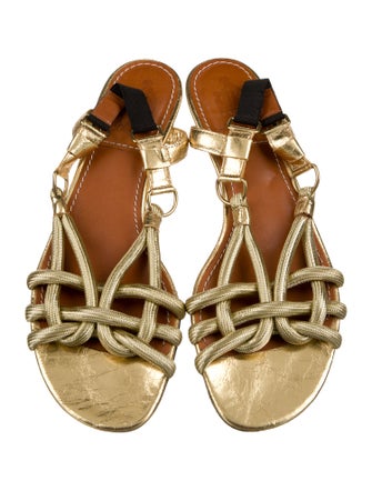 Lanvin Colorblock Pattern Slingback Sandals