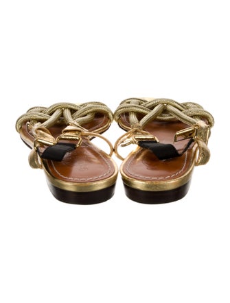 Lanvin Colorblock Pattern Slingback Sandals