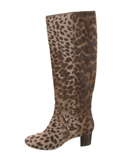 Lanvin Ponyhair Animal Print Riding Boots