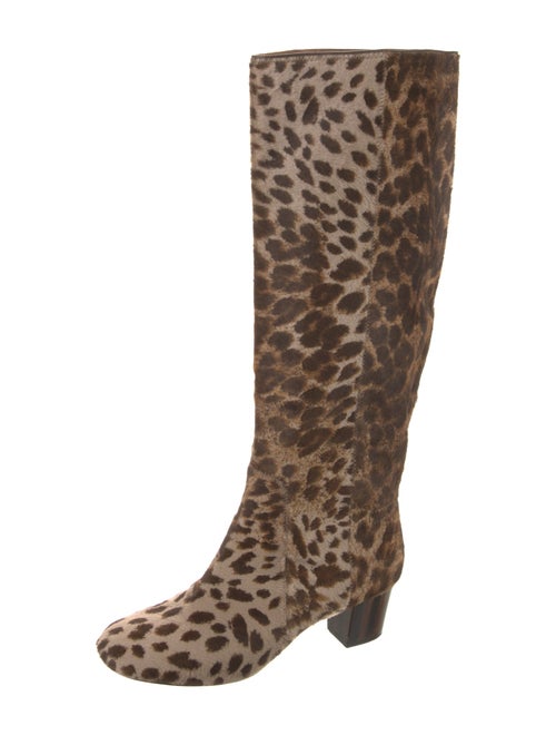 Lanvin Ponyhair Animal Print Riding Boots