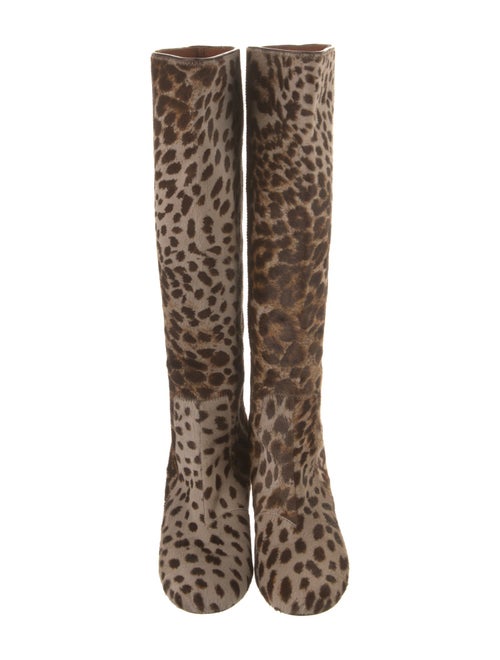 Lanvin Ponyhair Animal Print Riding Boots